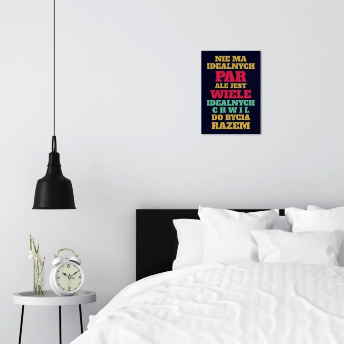 Plakat metalowy Nie ma idealnych par Prezent