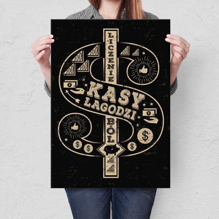 Plakat metalowy Liczenie kasy Prezent
