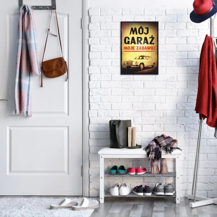 Plakat metalowy Mój garaż W115