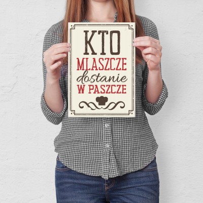 Plakat metalowy Kto mlaszcze