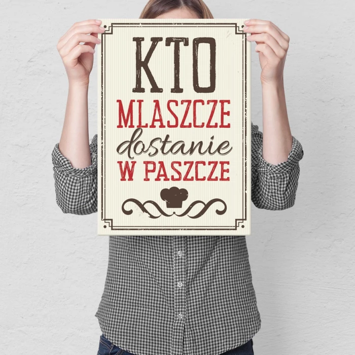 Plakat metalowy Kto mlaszcze