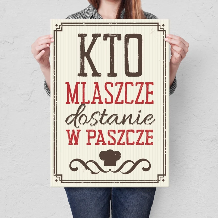Plakat metalowy Kto mlaszcze