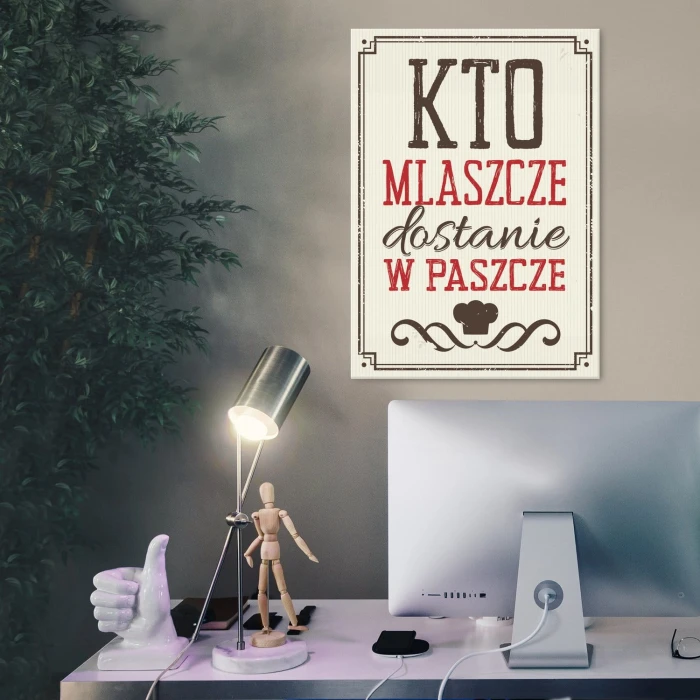 Plakat metalowy Kto mlaszcze