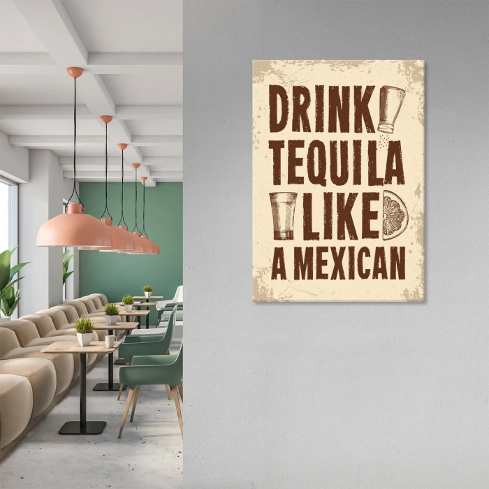 Plakat metalowy drink tequila vintage