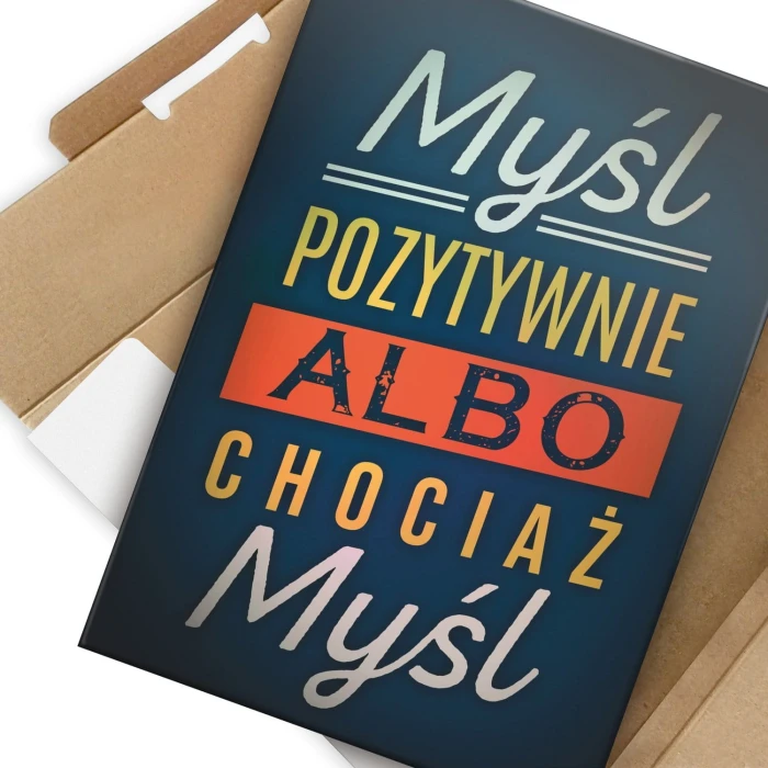 Plakat metalowy Myśl pozytywnie