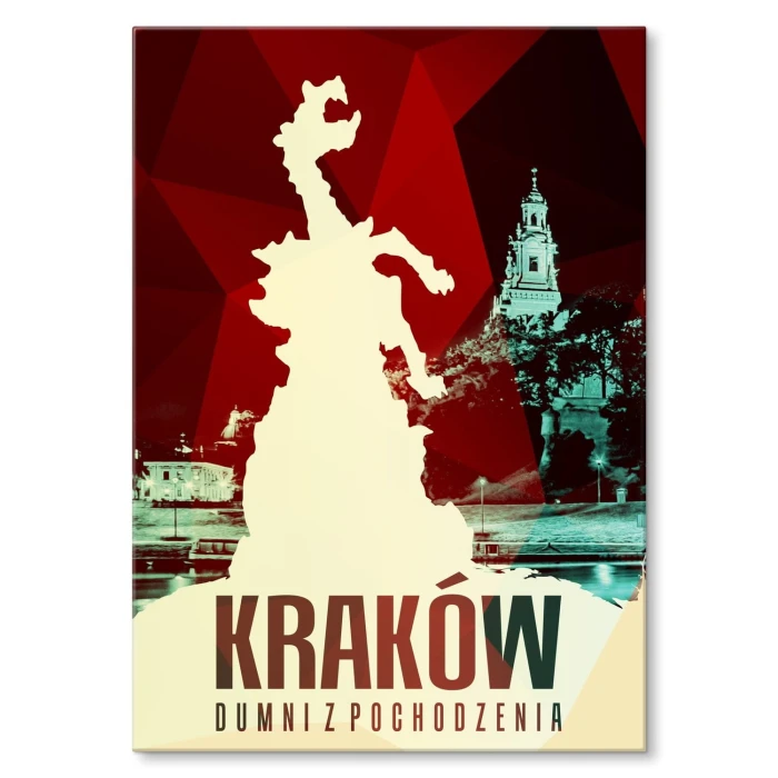 Plakat metalowy Kraków  - dumni z pochodzenia