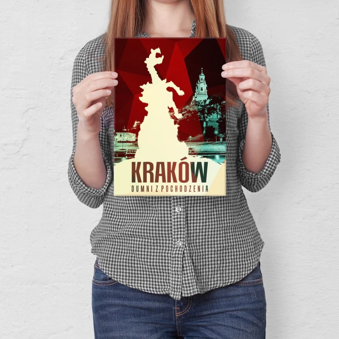 Plakat metalowy Kraków  - dumni z pochodzenia