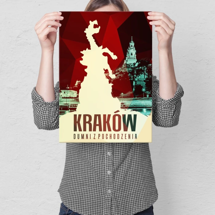 Plakat metalowy Kraków  - dumni z pochodzenia