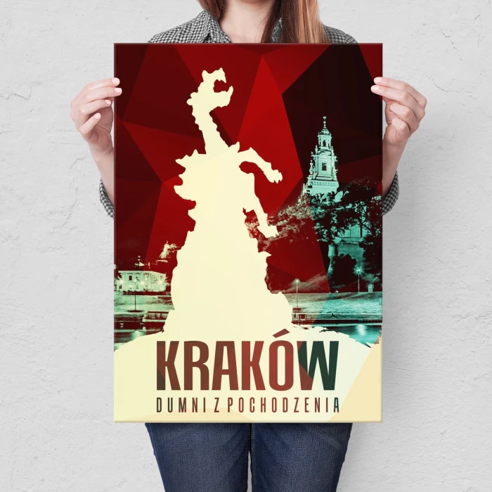 Plakat metalowy Kraków  - dumni z pochodzenia