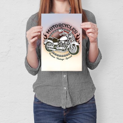Plakat metalowy vintage motorcycles