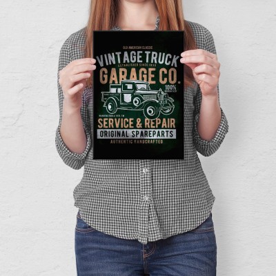 Plakat metalowy Vintage truck