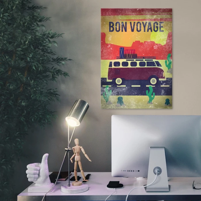 Plakat metalowy Bon voyage caravan