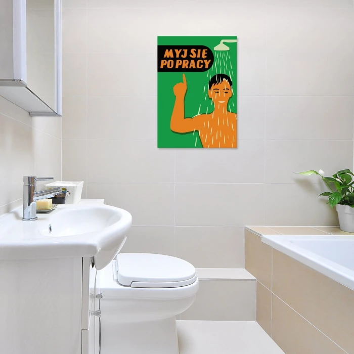 Plakat metalowy Myj się po pracy Prezent