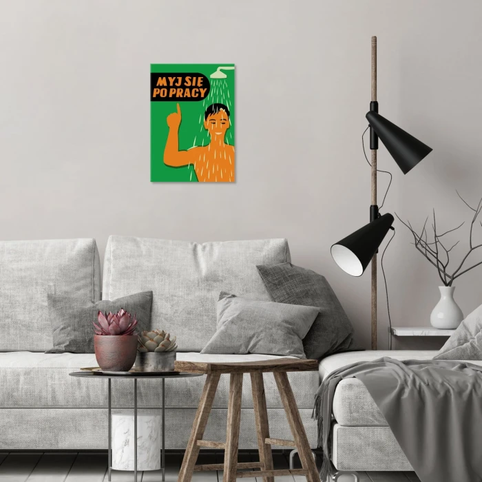 Plakat metalowy Myj się po pracy Prezent