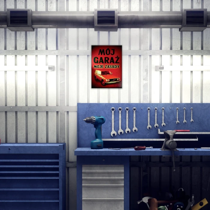Plakat metalowy Mój garaż 245 Prezent