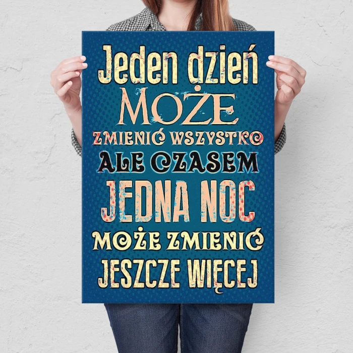 Plakat metalowy Jeden dzień Prezent