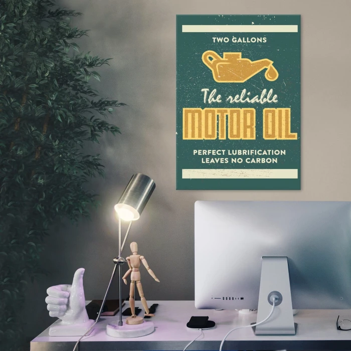 Plakat metalowy Motor Oil Prezent