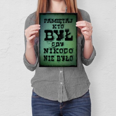 Plakat metalowy Pamiętaj kto był Prezent