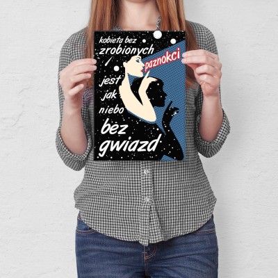 Plakat metalowy Paznokcie Prezent