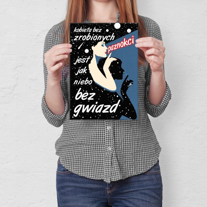 Plakat metalowy Paznokcie Prezent