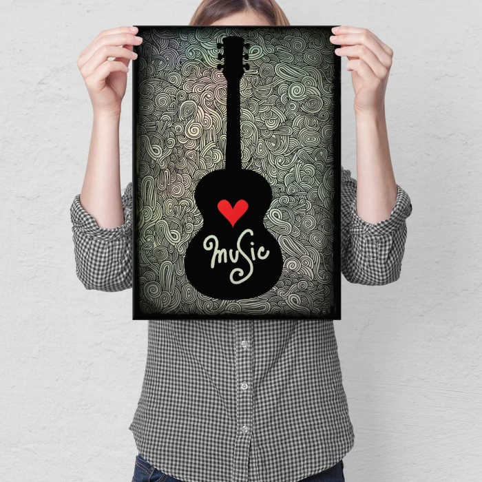 Plakat metalowy Muzyka i gitara Prezent