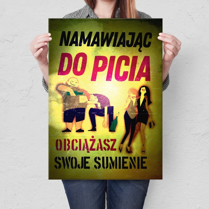Plakat metalowy Namawianie do picia Prezent