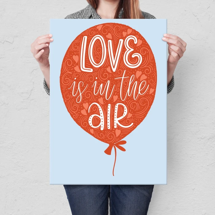 Plakat metalowy Love is in the air Prezent