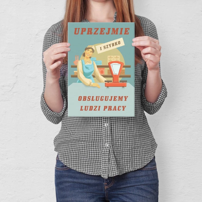 Plakat metalowy Ludzie pracy Prezent