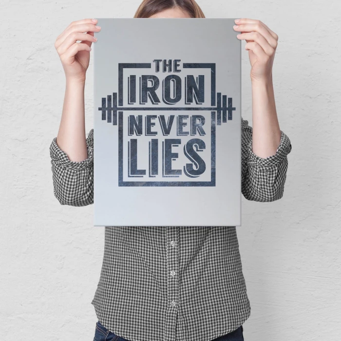 Plakat metalowy Iron never lies Prezent