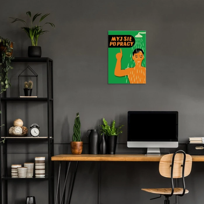Plakat metalowy Myj się po pracy Prezent