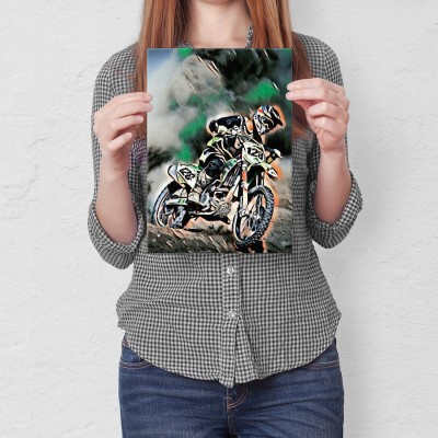 Plakat metalowy Motocykl Prezent