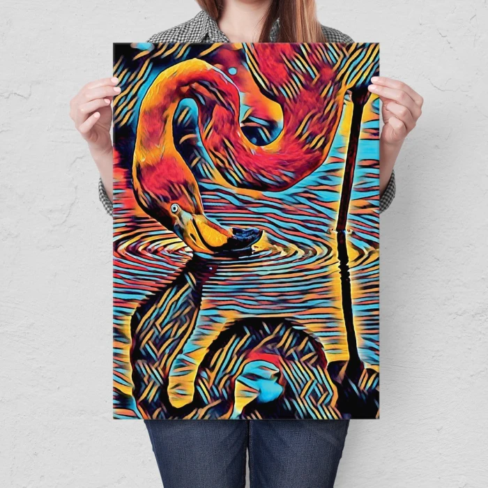 Plakat metalowy Flaming Prezent