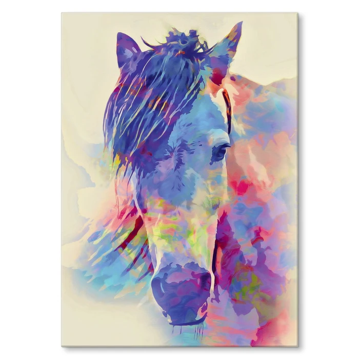 Plakat metalowy Kolorowy koń Prezent