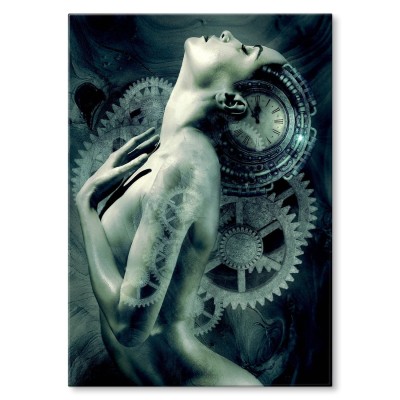 Plakat metalowy Kobieta-maszyna Prezent