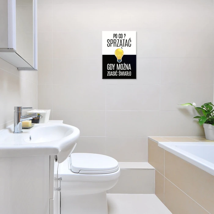 Plakat metalowy Po co sprzątać? Prezent