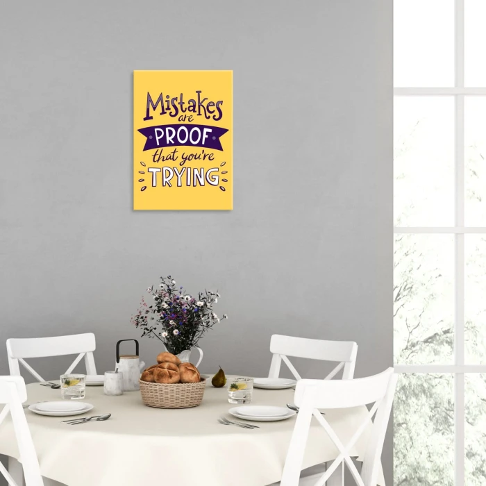 Plakat metalowy Mistakes are proof Prezent
