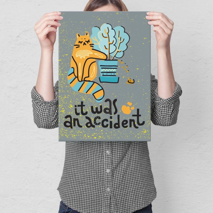 Plakat metalowy an accident Prezent