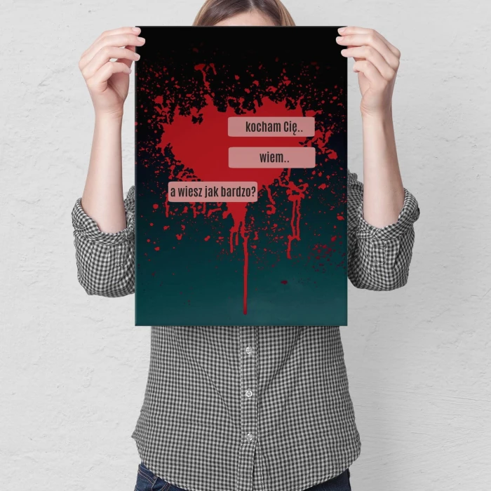 Plakat metalowy Kocham Cię - WIEM Prezent
