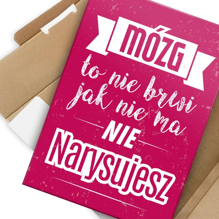 Plakat metalowy Mózg to nie brwi Prezent