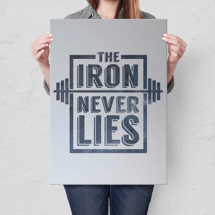 Plakat metalowy Iron never lies Prezent