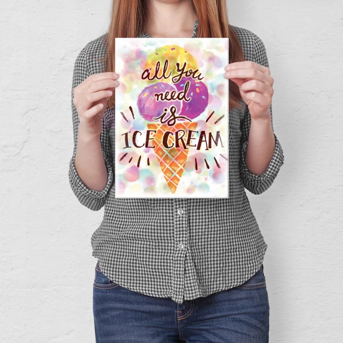 Plakat metalowy Ice cream Lody Prezent