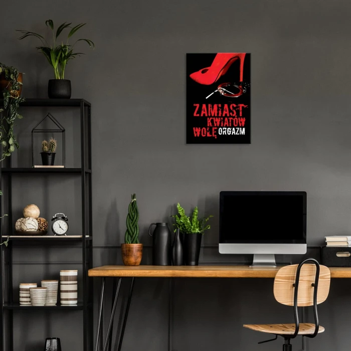 Plakat metalowy Orgazm Prezent