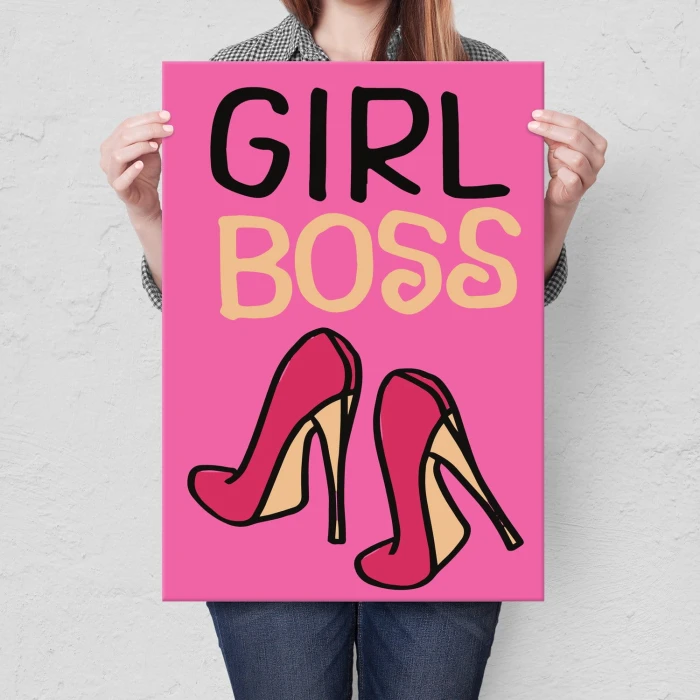 Plakat metalowy Girl boss szefowa Prezent