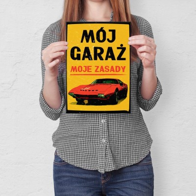 Plakat metalowy Mój garaż Firebird Prezent