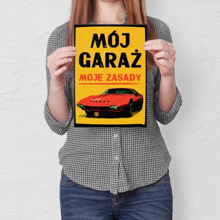 Plakat metalowy Mój garaż Firebird Prezent