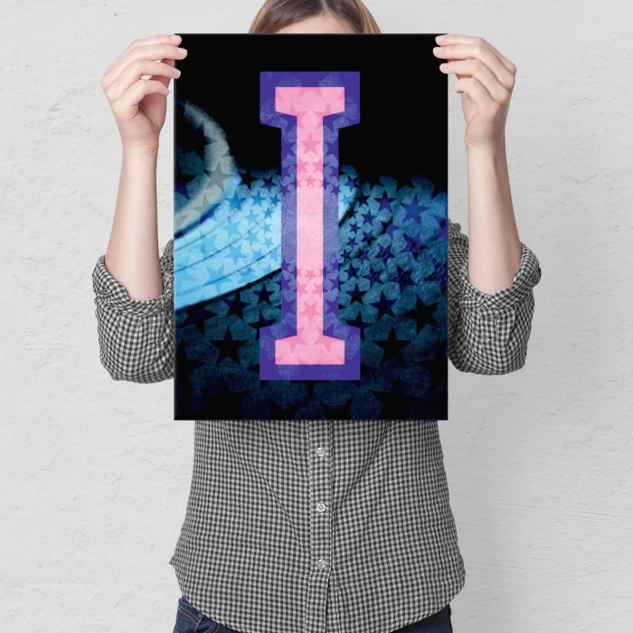 Plakat metalowy Litera I Prezent