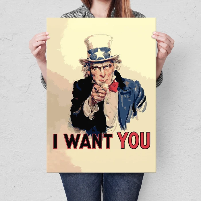 Plakat metalowy I want you Prezent