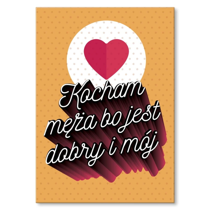 Plakat metalowy Kocham męża Prezent