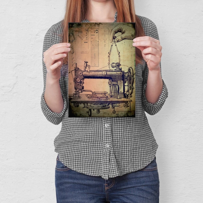Plakat metalowy Maszyna do szycia Prezent