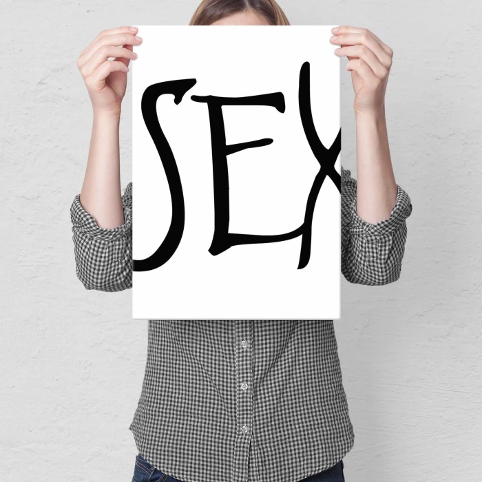 Plakat metalowy Sex napis Prezent